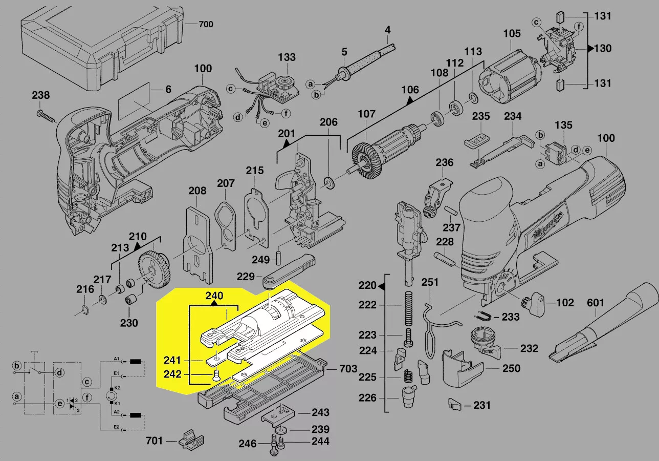 plaque de base scie-sauteuse réf. 4931412827 Milwaukee